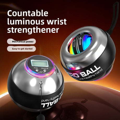 Red LED Gyro Ball Wrist Power Trainer with Digital Counter and Auto-Start Zinc Alloy Core for Grip Strength and Stress Relief in Australian Homes
