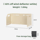 White Heavy-Duty 4-Fold Camping Stove Windshield Portable Steel Wind Deflector for Outdoor Cooking and Picnics with Storage Bag