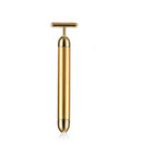 Gold Electric T-Shape Facial Massage Bar Waterproof Gold Tone Beauty Roller for Daily Skincare and High Frequency Vibration