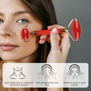 Green Dual-Head Resin Facial Roller and Heart-Shaped Gua Sha Set for Home SPA Skincare and Face Neck Massage