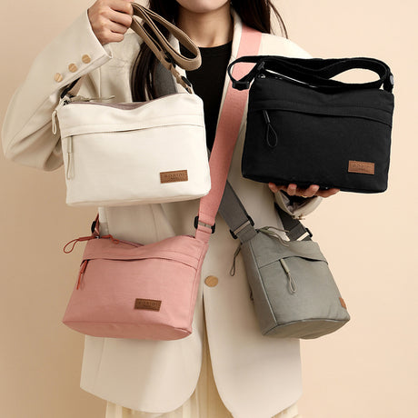White Women Lightweight Nylon Crossbody Bag with Multiple Pockets Compact Shoulder Bag for Travel and Daily Essentials in Australia