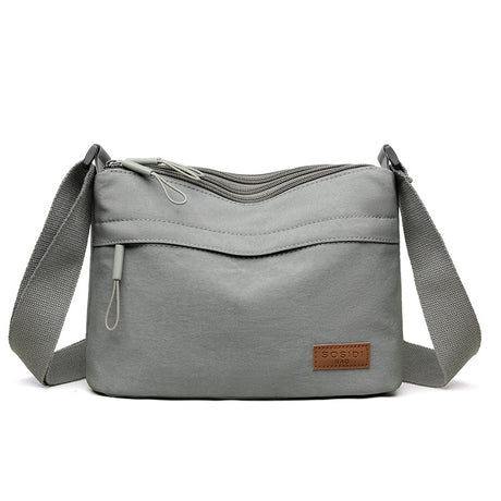 Grey Women Lightweight Nylon Crossbody Bag with Multiple Pockets Compact Shoulder Bag for Travel and Daily Essentials in Australia