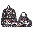 Black 4-Piece Large Capacity School Backpack Set for Primary Students Years 3-6 Durable Nylon Lightweight Rucksack with Handbag for Daily Australian School Life