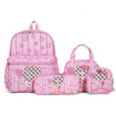 Light pink KT 4-Piece Large Capacity School Backpack Set for Primary Students Years 3-6 Durable Nylon Lightweight Rucksack with Handbag for Daily Australian School Life