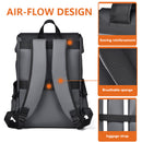 Dark grey Men Large Capacity Business Laptop Backpack Waterproof PU Leather Travel Rucksack with USB Port for Work and Travel in Australia