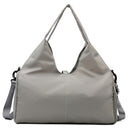 Grey Women Large Capacity Yoga Gym Bag with Shoe Compartment and Mat Strap Water Resistant Travel Duffel Lightweight Tote for Fitness and Weekend Trips