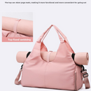 Purple Women Large Capacity Yoga Gym Bag with Shoe Compartment and Mat Strap Water Resistant Travel Duffel Lightweight Tote for Fitness and Weekend Trips