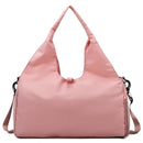Pink Women Large Capacity Yoga Gym Bag with Shoe Compartment and Mat Strap Water Resistant Travel Duffel Lightweight Tote for Fitness and Weekend Trips