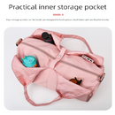 Pink Women Large Capacity Yoga Gym Bag with Shoe Compartment and Mat Strap Water Resistant Travel Duffel Lightweight Tote for Fitness and Weekend Trips