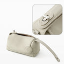 Green Women Genuine First Layer Cowhide Boston Bag Fashionable Handheld Crossbody Shoulder Bag with 115cm Adjustable Strap