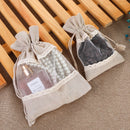 White 10 Pack Linen Canvas Drawstring Gift Bags with Lace Trim and Mesh Window 10x14cm Elegant Pouches for Jewelry Wedding Favours and Sachets
