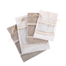 White 10 Pack Linen Canvas Drawstring Gift Bags with Lace Trim and Mesh Window 10x14cm Elegant Pouches for Jewelry Wedding Favours and Sachets