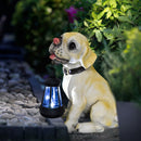 Solar Dog Garden Statue with Lantern Waterproof Resin Puppy Ornament for Outdoor Patio Pathway Backyard Decoration Australian Pet Lovers(C)