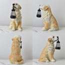 Solar Dog Garden Statue with Lantern Waterproof Resin Puppy Ornament for Outdoor Patio Pathway Backyard Decoration Australian Pet Lovers(C)