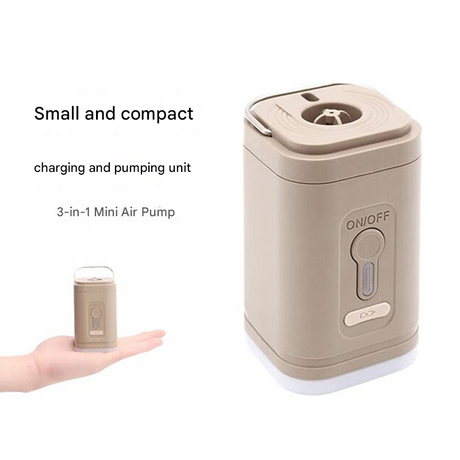 Mini 3-in-1 Portable Camping Air Pump and Lantern 1200mAh Rechargeable Electric Pump with 5 Nozzles for Australian Outdoor Camping and Hiking