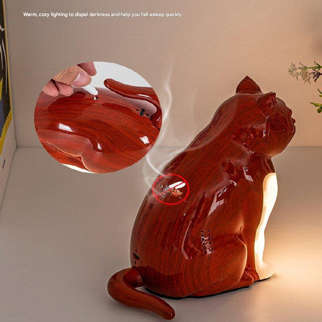 Red Lucky Cat Rechargeable Desk Lamp with Sound and Aromatherapy Function Remote Control Eye Care Night Light for Local Home Bedroom and Modern Living Areas