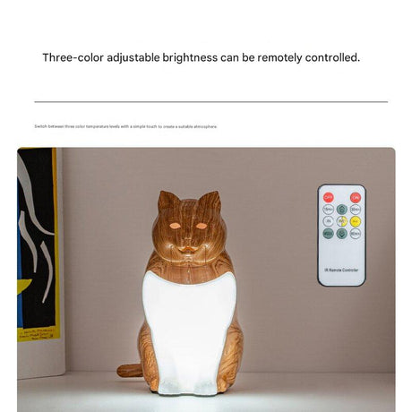 Grey Lucky Cat Rechargeable Desk Lamp with Sound and Aromatherapy Function Remote Control Eye Care Night Light for Local Home Bedroom and Modern Living Areas