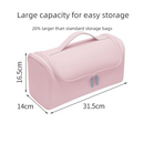 Blue Portable Hair Dryer and Curler Storage Bag Waterproof PU Leather Travel Case with Hanging Hook for Local Professionals and Modern Lifestyles