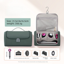 Green Portable Hair Dryer and Curler Storage Bag Waterproof PU Leather Travel Case with Hanging Hook for Local Professionals and Modern Lifestyles