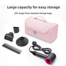 Black Portable Hair Dryer and Curler Storage Bag Waterproof PU Leather Travel Case with Hanging Hook for Local Professionals and Modern Lifestyles