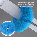 Light blue Long Handle Ceiling Fan Duster with Hollow Microfiber Head and Extendable Stainless Steel Pole for High Reach Home Cleaning Efficiency
