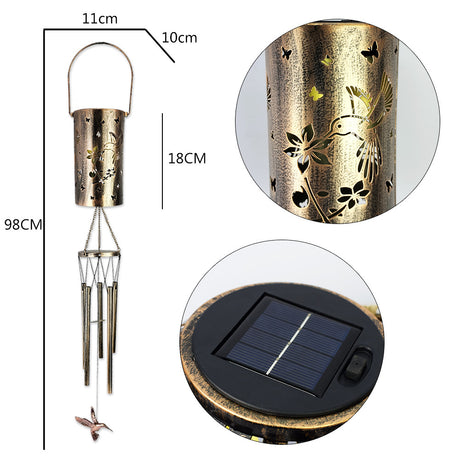 Dragonfly Solar Wind Chime Lantern with Iron Art Projection Waterproof Decorative Light for Garden and Local Home Landscapes Elegant Outdoor Illumination Solution
