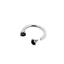2-PCS Black G23 Titanium Horseshoe Ring with 5A Zircon Internal Thread for Nose Ear Lip Septum Piercing Hypoallergenic Jewelry for Local Trendsetters