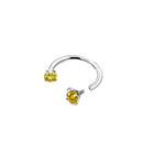 2-PCS golden G23 Titanium Horseshoe Ring with 5A Zircon Internal Thread for Nose Ear Lip Septum Piercing Hypoallergenic Jewelry for Local Trendsetters
