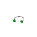 2-PCS Emerald G23 Titanium Horseshoe Ring with 5A Zircon Internal Thread for Nose Ear Lip Septum Piercing Hypoallergenic Jewelry for Local Trendsetters