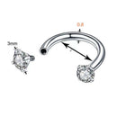 2-PCS Emerald G23 Titanium Horseshoe Ring with 5A Zircon Internal Thread for Nose Ear Lip Septum Piercing Hypoallergenic Jewelry for Local Trendsetters