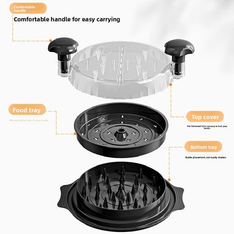 Milk white Manual Meat Shredder with Transparent Lid and 360 Degree Rotation for Kitchen Quick Meal Prep Professional Culinary Solution for Modern Households