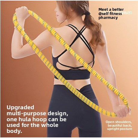 Purple Weighted Soft Spring Hula Hoop with Silent Alloy Interior and Polyester Wrap for Home Gym Full Body Fitness and Abdominal Training Solution