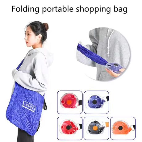 2-PCS Red Compact Retractable Shopping Bag with Durable Nylon and ABS Plastic Disc Design for Everyday Use Local Standard Fit