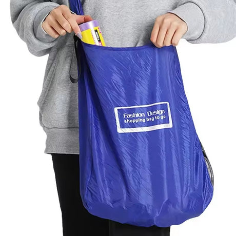 2-PCS Black Compact Retractable Shopping Bag with Durable Nylon and ABS Plastic Disc Design for Everyday Use Local Standard Fit