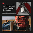 Small Backpack Style Champagne Gold Compact Folding Nail Clippers with Stainless Steel Blade and Keychain Design for Daily Use Local Standard Fit