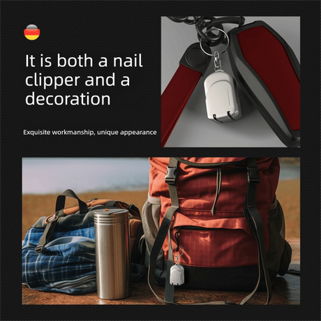Small backpack style gun black Compact Folding Nail Clippers with Stainless Steel Blade and Keychain Design for Daily Use Local Standard Fit