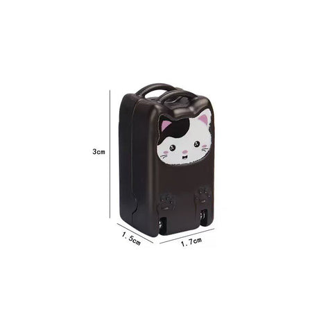 Mini Cat Design Black Compact Folding Nail Clippers with Stainless Steel Blade and Keychain Design for Daily Use Local Standard Fit