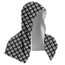 Black football Instant Cooling Hooded Towel U-Shaped Sun Protection Quick Dry Scarf with Carabiner Pouch for Local Outdoor Sports and Gym Workouts