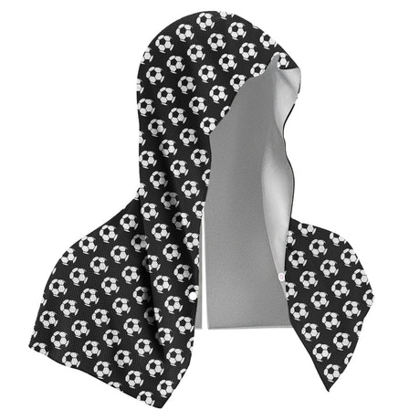 Black football Instant Cooling Hooded Towel U-Shaped Sun Protection Quick Dry Scarf with Carabiner Pouch for Local Outdoor Sports and Gym Workouts