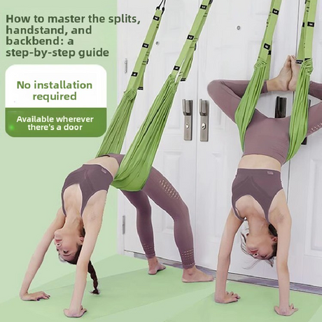 Pink Aerial Yoga Door Hanging Strap for Home Workouts Adjustable Stretch Band for Backbend Inversion and Flexibility Premium Standard Fit for Local Enthusiasts