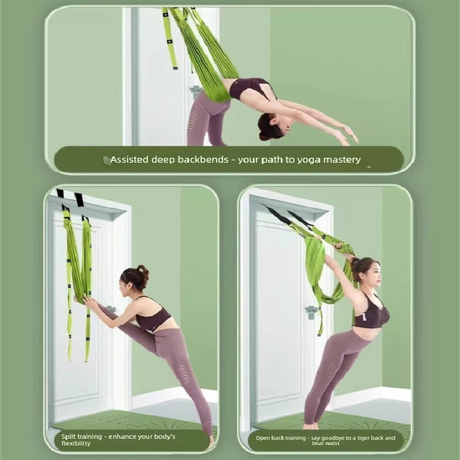 Blue Aerial Yoga Door Hanging Strap for Home Workouts Adjustable Stretch Band for Backbend Inversion and Flexibility Premium Standard Fit for Local Enthusiasts