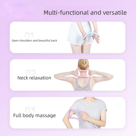 2-PCS Purple Multifunctional Yoga Ring Pilates Circle with Soft TPE Double Arc Design for Calf Relaxation and Posture Correction Ideal for Local Home Gym Fitness