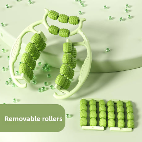 Green 360-Degree Wrap Around Leg Roller Massager with 29 Acupressure Points for Muscle Recovery and Body Shaping Essential Tool for Local Home Workouts