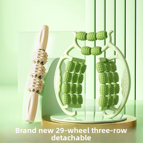 Green 360-Degree Wrap Around Leg Roller Massager with 29 Acupressure Points for Muscle Recovery and Body Shaping Essential Tool for Local Home Workouts