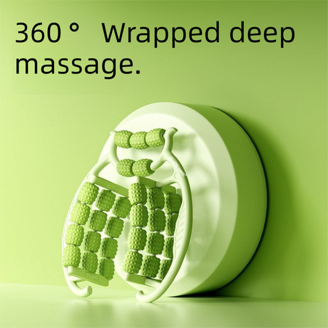 Green 360-Degree Wrap Around Leg Roller Massager with 29 Acupressure Points for Muscle Recovery and Body Shaping Essential Tool for Local Home Workouts