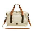 khaki Large Capacity Travel Duffel Bag for Women with Yoga Mat Holder and Shoe Compartment Water Resistant Weekend Bag Ideal for Local Gym and Travel Use