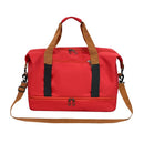 Red Large Capacity Travel Duffel Bag for Women with Yoga Mat Holder and Shoe Compartment Water Resistant Weekend Bag Ideal for Local Gym and Travel Use
