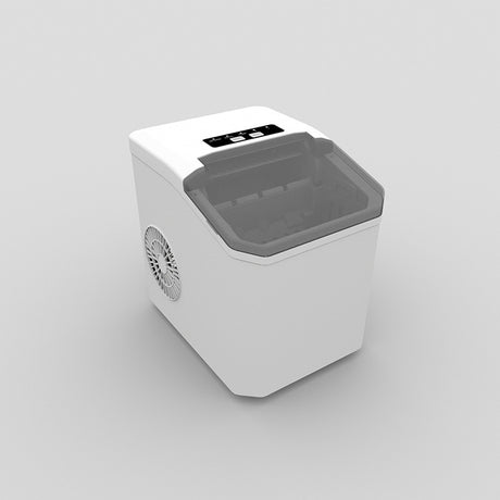 White Portable Countertop Ice Maker with 12kg Daily Capacity Rapid Bullet Ice Production for Home Kitchen and Local Office Refreshment Needs