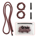 2-PCS Dark coffee Heatless Hair Curler Set Extra Long Overnight Soft Ribbon for Natural Big Waves Damage-Free Professional Home Styling Solution for Local Women