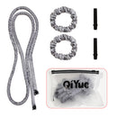 2-PCS Grey Heatless Hair Curler Set Extra Long Overnight Soft Ribbon for Natural Big Waves Damage-Free Professional Home Styling Solution for Local Women